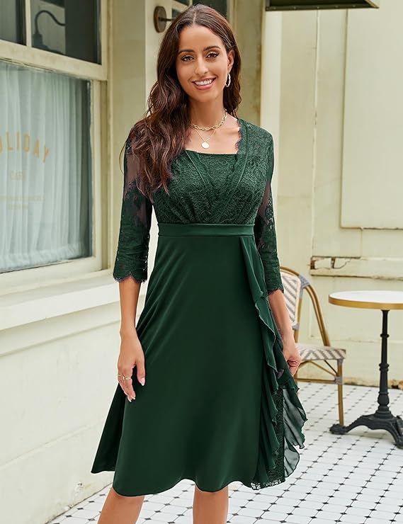 3/4 sleeve special occasion dresses