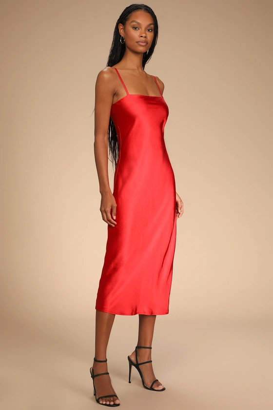 satin slip dress