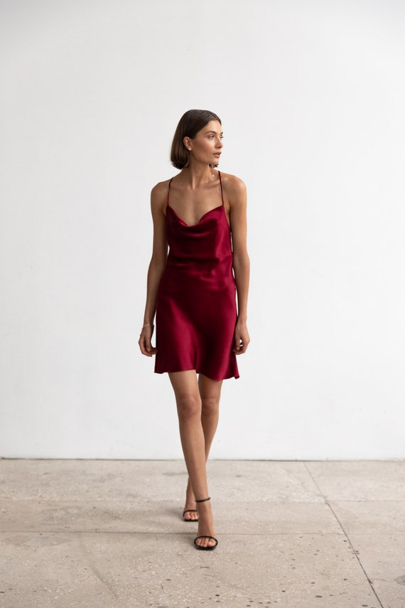 satin slip dress