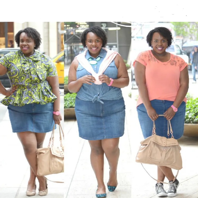 plus size denim skirt