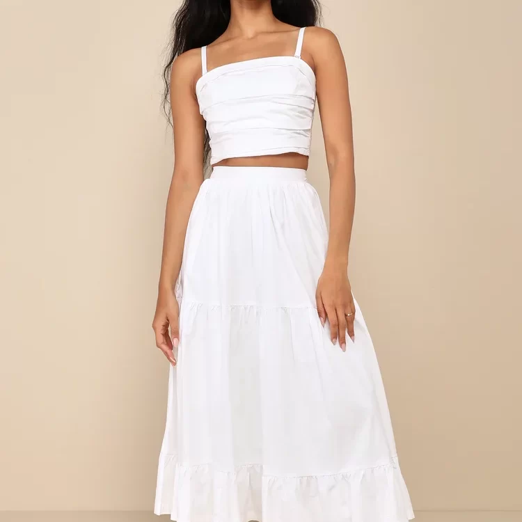 cotton midi skirt