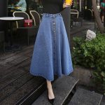 mid length denim skirt