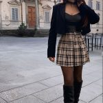 trendy winter skirt outfits