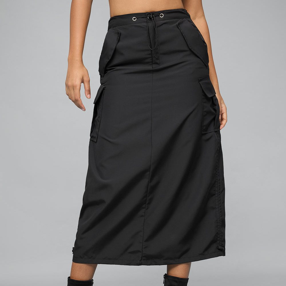 long black midi skirt